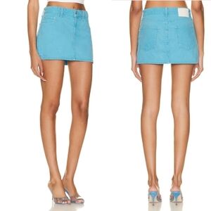 GRLFRND Niki Micro Mini Skirt Women's 28 Blue Stretch Denim